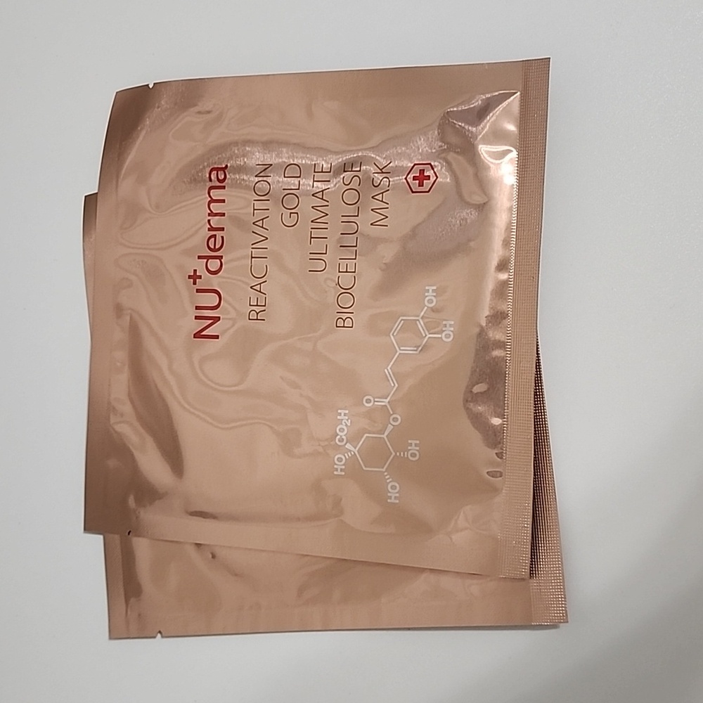 Mikobeaute Nu+Derma Reactivation Gold Biocellulose Mask 2 Pack 30 ml NWT